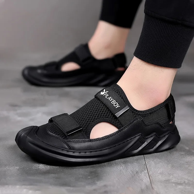 Playboy Playboy Breathable Casual Sandal Beach Shoes Men's Black-3