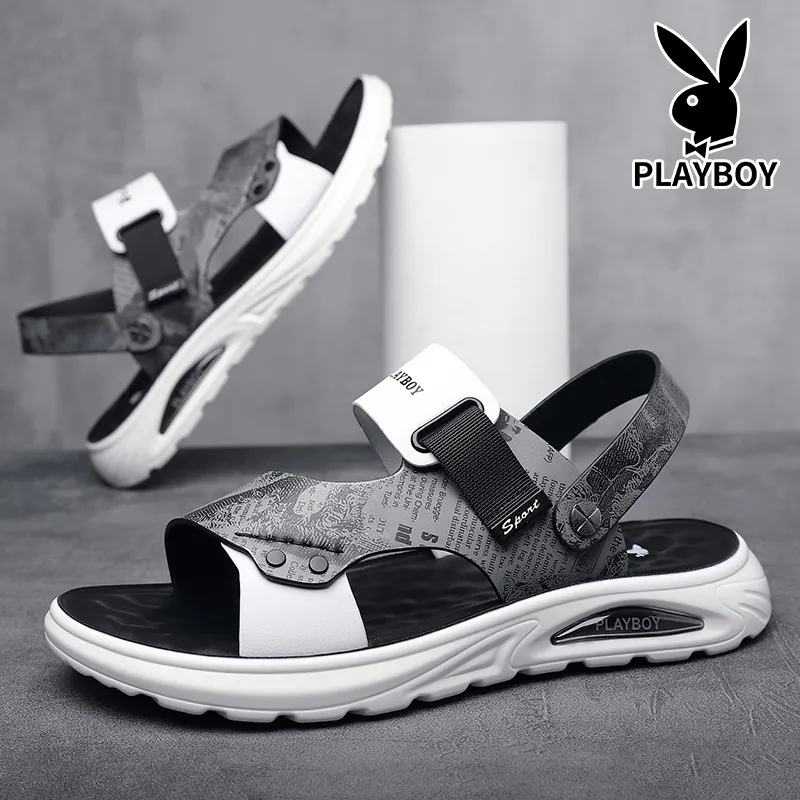 Playboy Beach Sandals Men's White-1