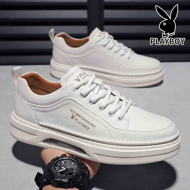 Playboy Playboy Cushioned Height Increase Wear-Resistant Lightweight Breathable Low-Top Skateboard Shoes Men's-6