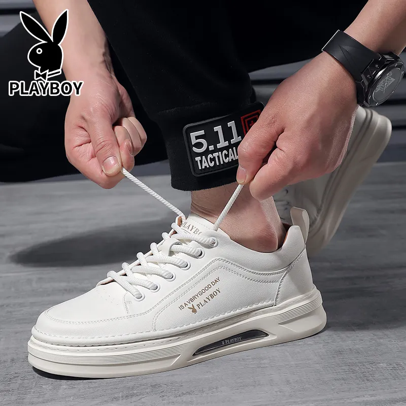 Playboy Playboy Cushioned Height Increase Wear-Resistant Lightweight Breathable Low-Top Skateboard Shoes Men's-2