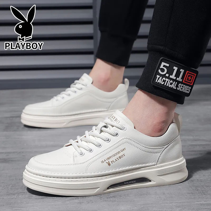 Playboy Playboy Cushioned Height Increase Wear-Resistant Lightweight Breathable Low-Top Skateboard Shoes Men's-1
