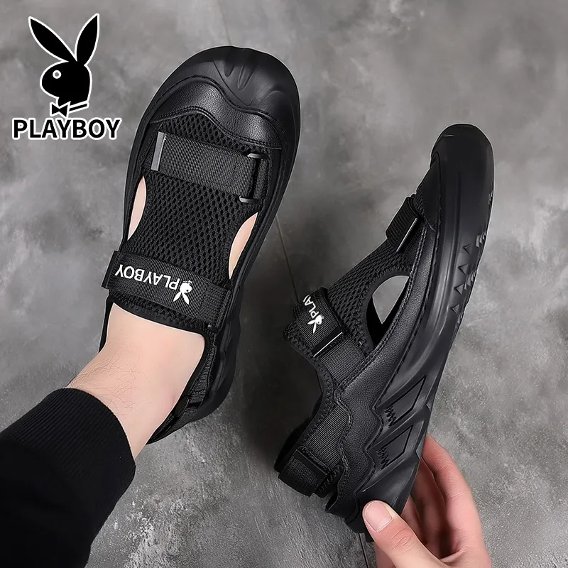 Playboy Playboy Breathable Casual Sandal Beach Shoes Men's Black-1