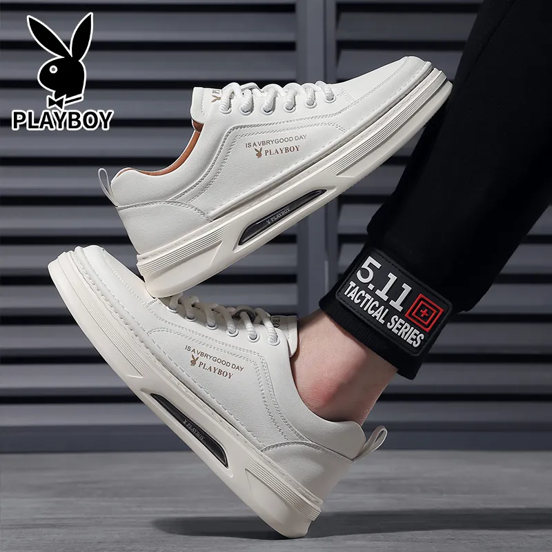 Playboy Playboy Cushioned Height Increase Wear-Resistant Lightweight Breathable Low-Top Skateboard Shoes Men's-4