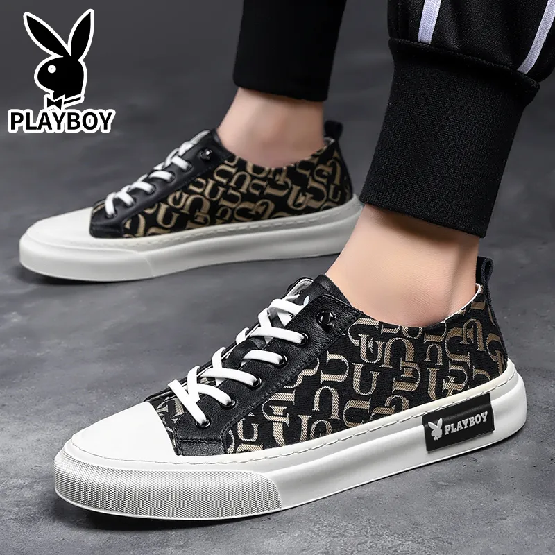 Playboy Playboy Cushioning Impact-Resistant Wear-Resistant Lightweight Slip-Resistant Canvas Shoes Men's-10