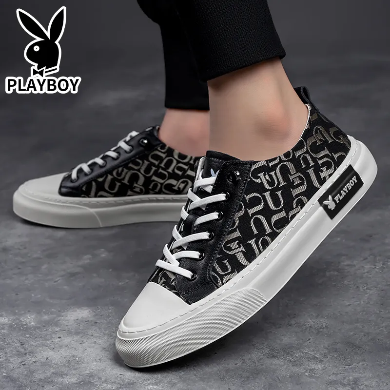 Playboy Playboy Cushioning Impact-Resistant Wear-Resistant Lightweight Slip-Resistant Canvas Shoes Men's-7