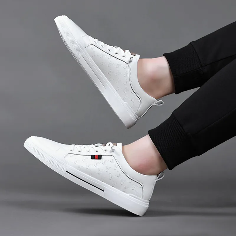 Playboy Lightweight And Breathable Skateboard Shoes Men's White-7