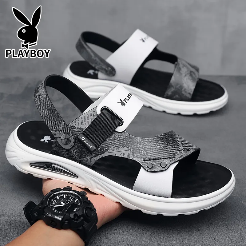 Playboy Beach Sandals Men's White-2
