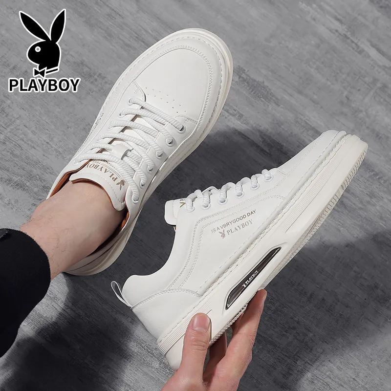 Playboy Playboy Cushioned Height Increase Wear-Resistant Lightweight Breathable Low-Top Skateboard Shoes Men's-3