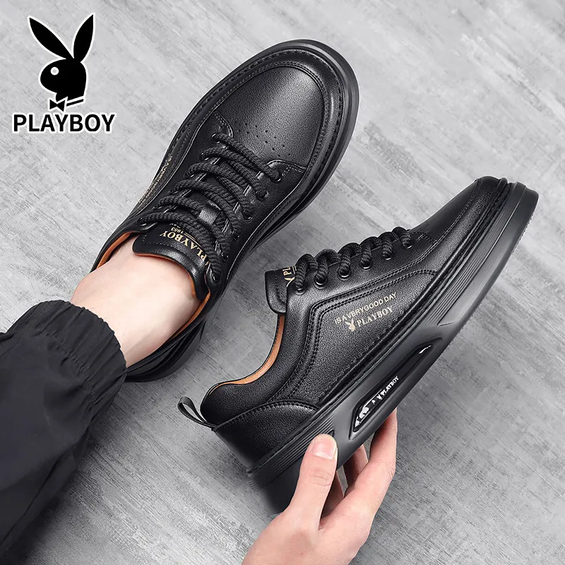 Playboy Playboy Cushioned Height Increase Wear-Resistant Lightweight Breathable Low-Top Skateboard Shoes Men's-11