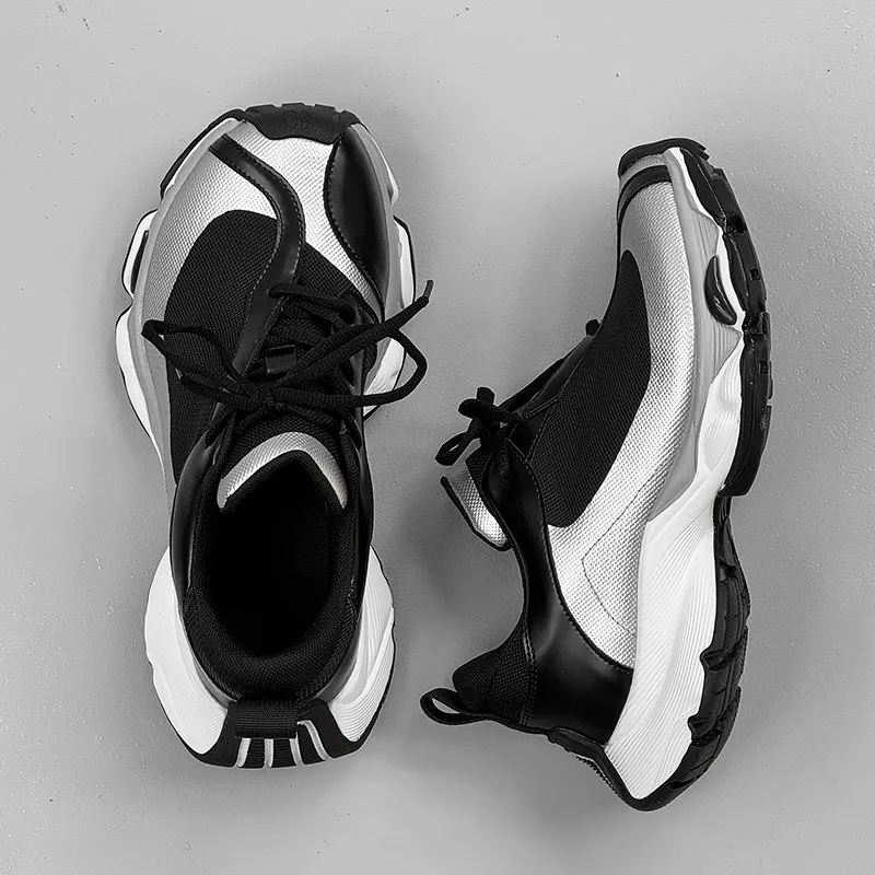 MUPPLE Slip Resistant, Abrasion Resistant, Breathable, Height Increasing Cushioning Low Top Chunky Sneakers Unisex-3
