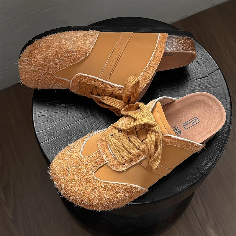 MUPPLE Rubber Sole Abrasion Resistant Slip Resistant Closed Toe Slippers Unisex-9