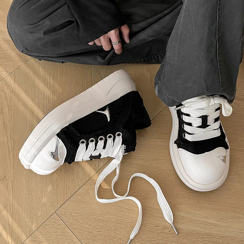 MUPPLE Lightweight Breathable Height Increasing Low Top Skateboard Shoes Unisex-3