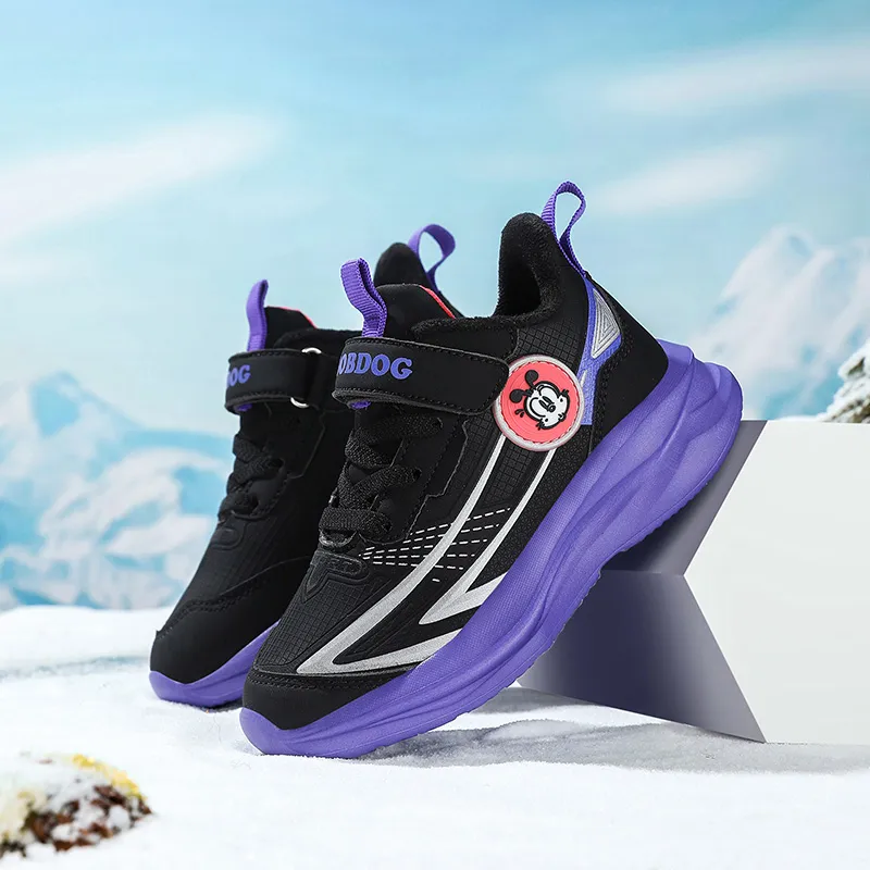 BOBDOG Slip Resistant Anti Kick Wear Resistant Waterproof And Breathable Warm Low Top Kids Lifestyle Shoes Kids'-19