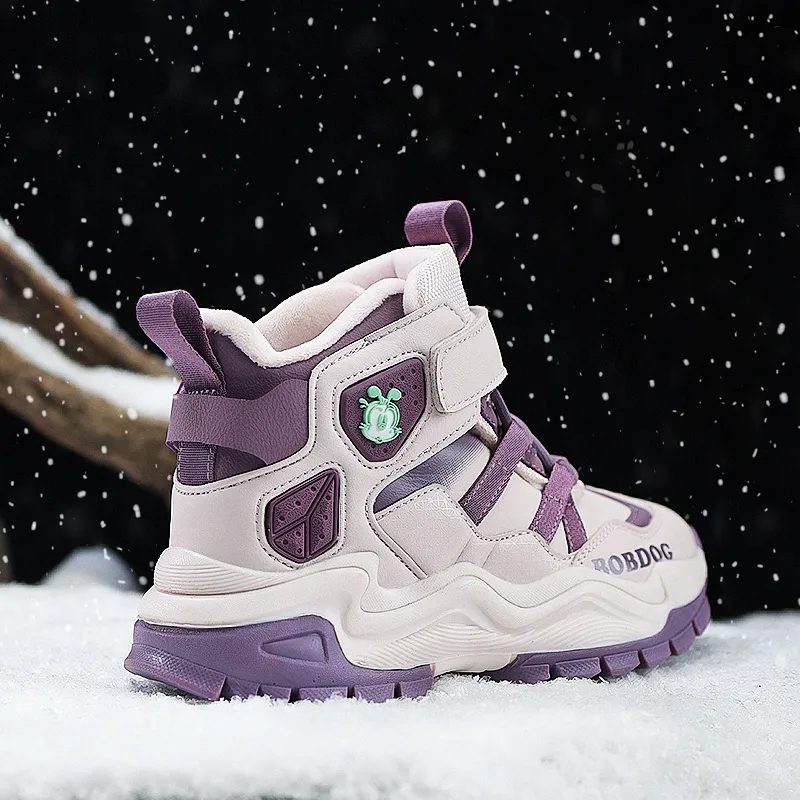 BOBDOG Slip Resistant Anti Kick Cushioning Wear Resistant Water Resistant Warm High Top Kids Lifestyle Shoes Kids'-20