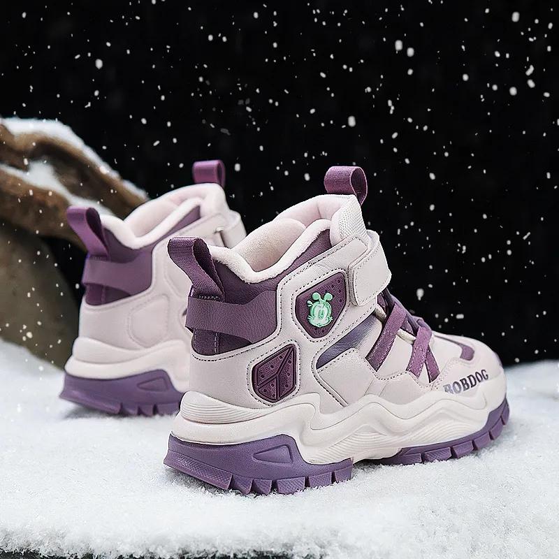 BOBDOG Slip Resistant Anti Kick Cushioning Wear Resistant Water Resistant Warm High Top Kids Lifestyle Shoes Kids'-18
