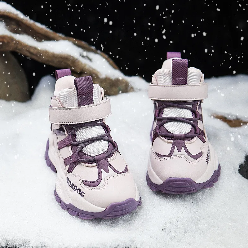 BOBDOG Slip Resistant Anti Kick Cushioning Wear Resistant Water Resistant Warm High Top Kids Lifestyle Shoes Kids'-17