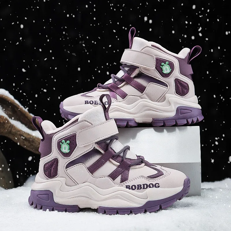 BOBDOG Slip Resistant Anti Kick Cushioning Wear Resistant Water Resistant Warm High Top Kids Lifestyle Shoes Kids'-15