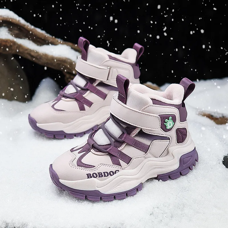 BOBDOG Slip Resistant Anti Kick Cushioning Wear Resistant Water Resistant Warm High Top Kids Lifestyle Shoes Kids'-16