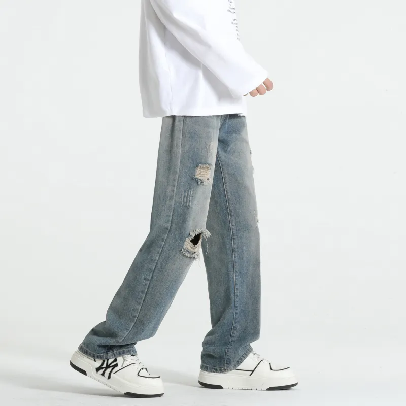 China Aerospace Jeans Unisex Vintage Blue-4