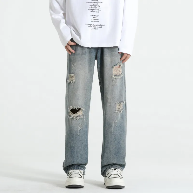 China Aerospace Jeans Unisex Vintage Blue-3