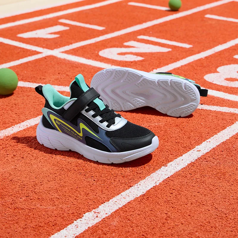 361°KIDS Shock Absorbers With Abrasion Resistant And Slip Resistant Properties Kids' Running Shoes Black Blue Unisex-6
