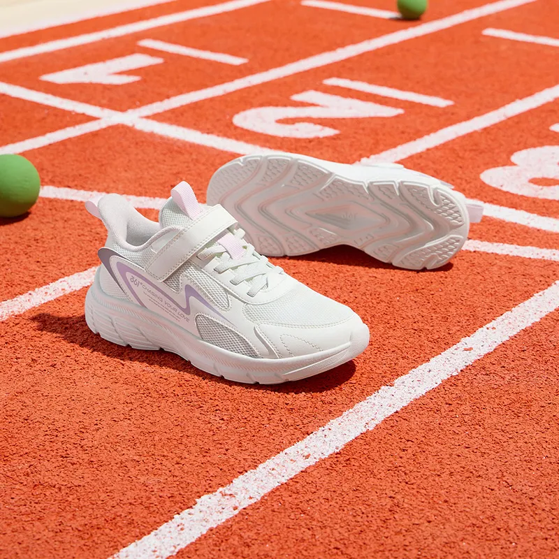 361°KIDS Shock Absorbers With Abrasion Resistant And Slip Resistant Properties Kids' Running Shoes White Purple Unisex-6