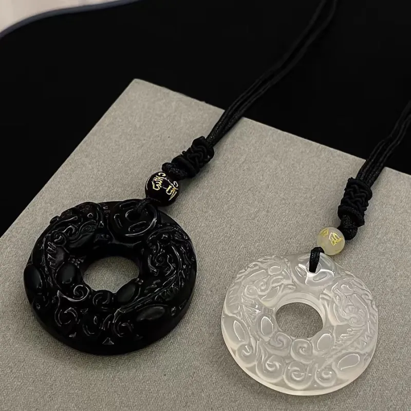 I&YOU Obsidian Jade Necklaces Unisex-1