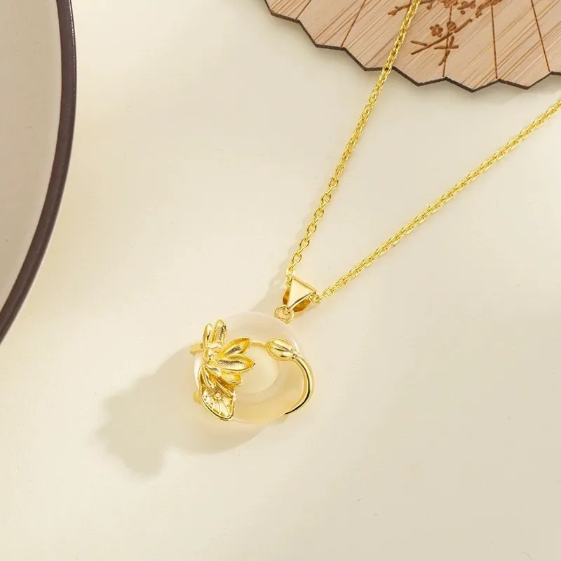 I&YOU Chalcedony Jade Necklaces Women's-2