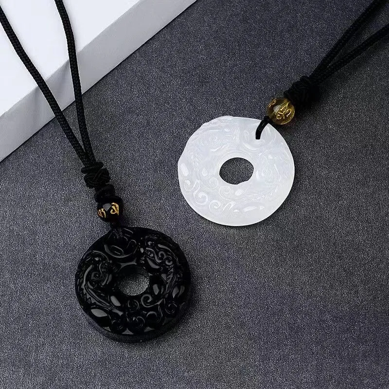 I&YOU Obsidian Jade Necklaces Unisex-2