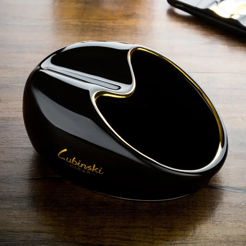 LUBINSKI Ceramic Ashtrays Red/Black/Yellow-2