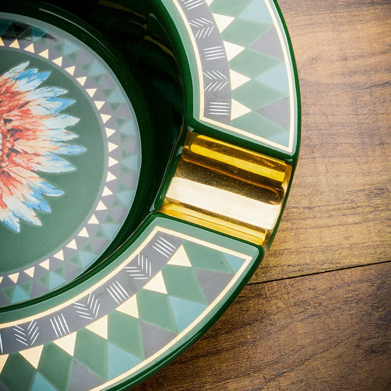 LUBINSKI Ceramic Ashtrays Black/Green-3