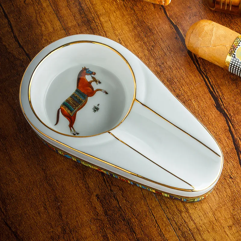 LUBINSKI Ceramic Ashtrays Black/White-3