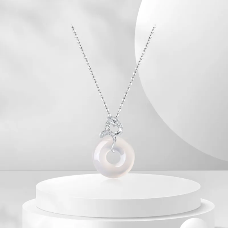 BTOE Chalcedony Jade Necklaces Women's-2