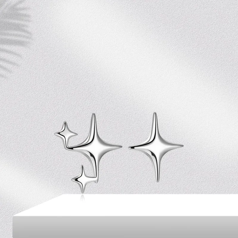 BTOE 925 Silver Needles Stud Earrings Women's-5