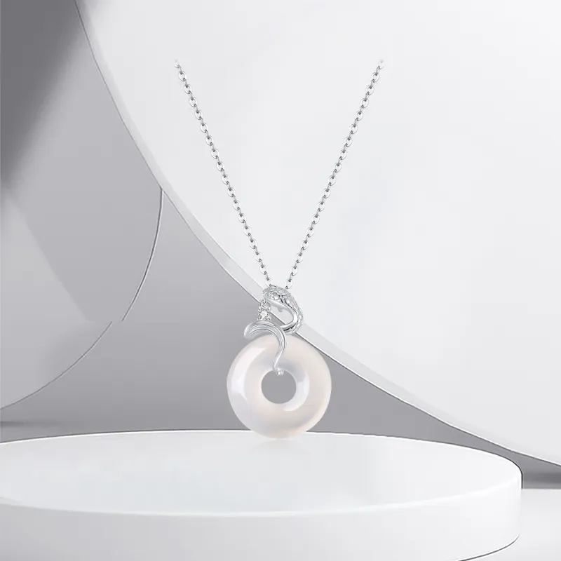 BTOE Chalcedony Jade Necklaces Women's-5