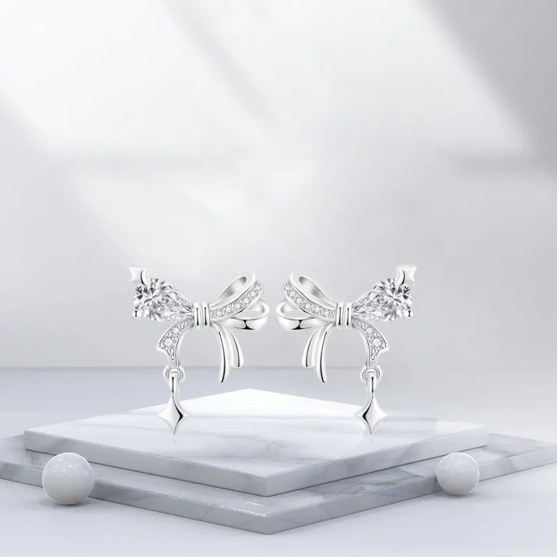 BTOE 925 Sterling Silver Stud Earrings Women's-3