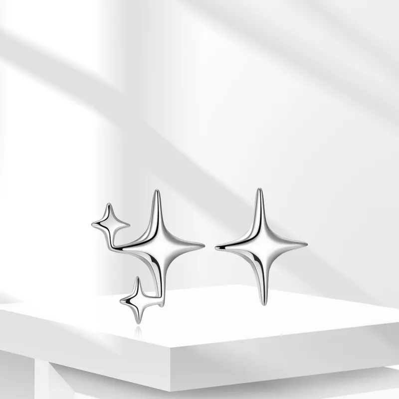 BTOE 925 Silver Needles Stud Earrings Women's-1