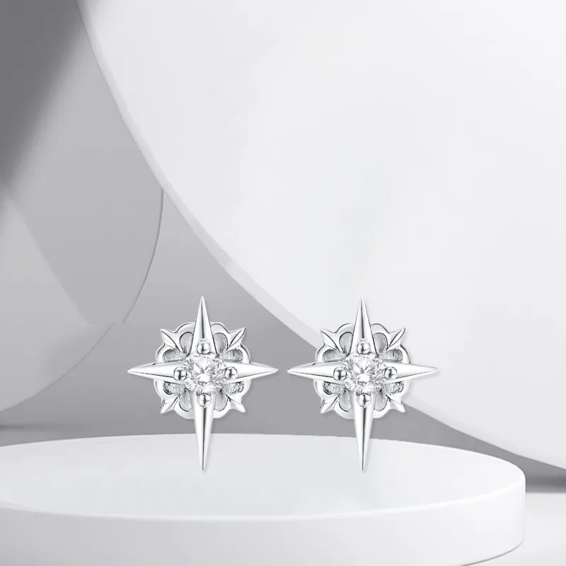 BTOE 925 Sterling Silver Stud Earrings Women's-3