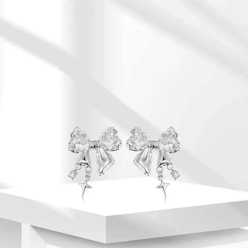 BTOE 925 Sterling Silver Stud Earrings Women's-4
