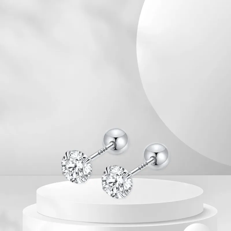 BTOE 999 Fine Silver Stud Earrings Women's-15