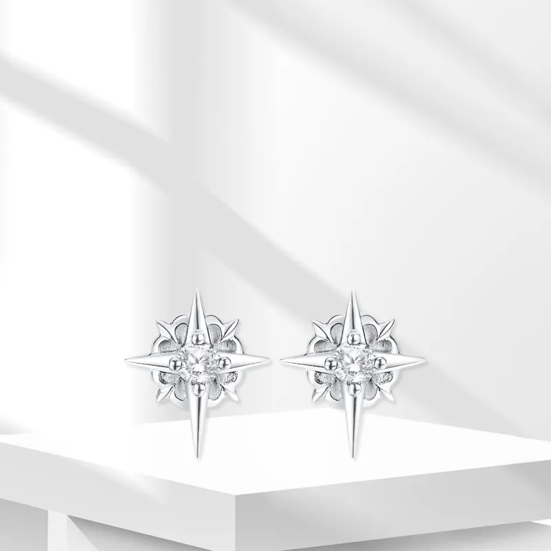 BTOE 925 Sterling Silver Stud Earrings Women's-5