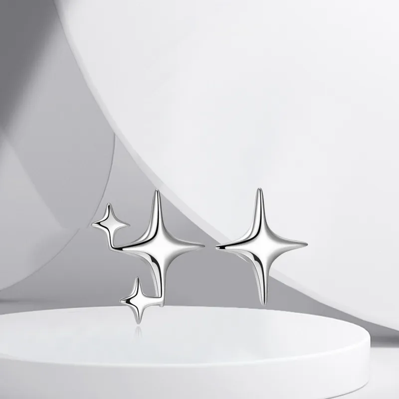 BTOE 925 Silver Needles Stud Earrings Women's-2