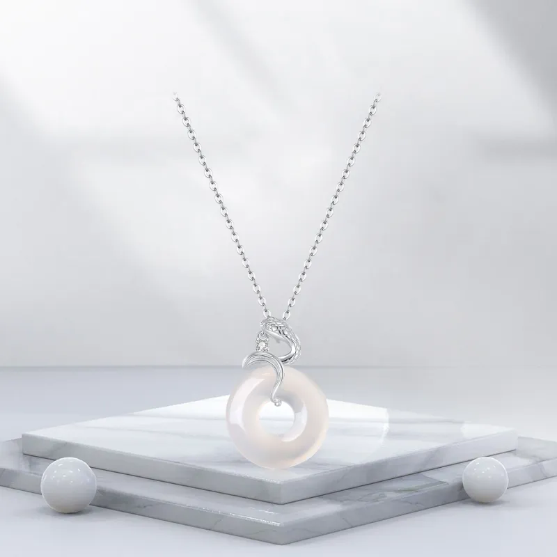 BTOE Chalcedony Jade Necklaces Women's-4