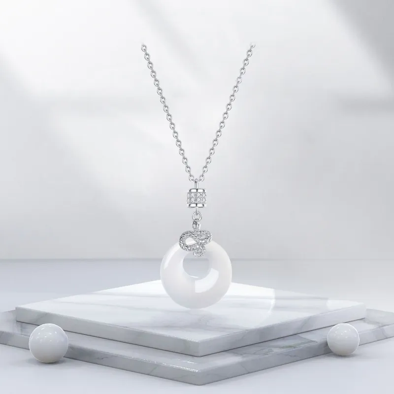 BTOE Chalcedony Jade Necklaces Women's-2