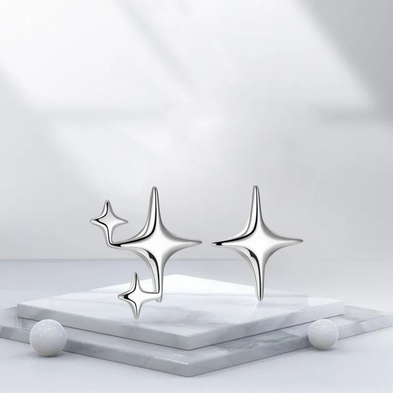 BTOE 925 Silver Needles Stud Earrings Women's-4