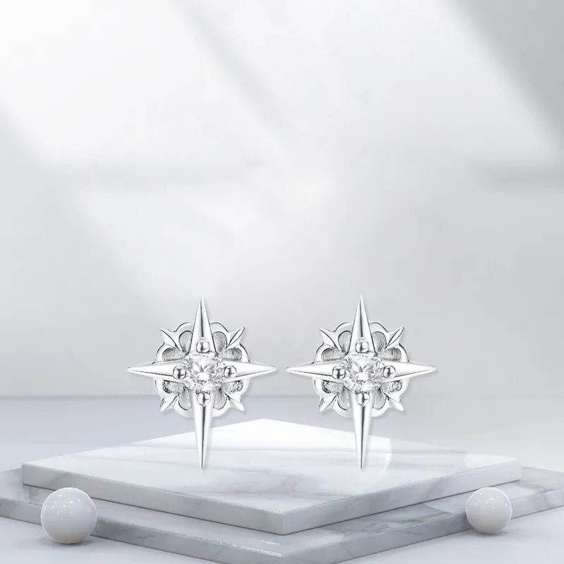 BTOE 925 Sterling Silver Stud Earrings Women's-2
