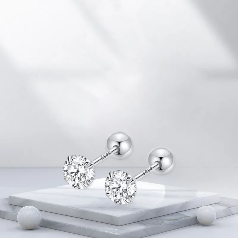 BTOE 999 Fine Silver Stud Earrings Women's-10