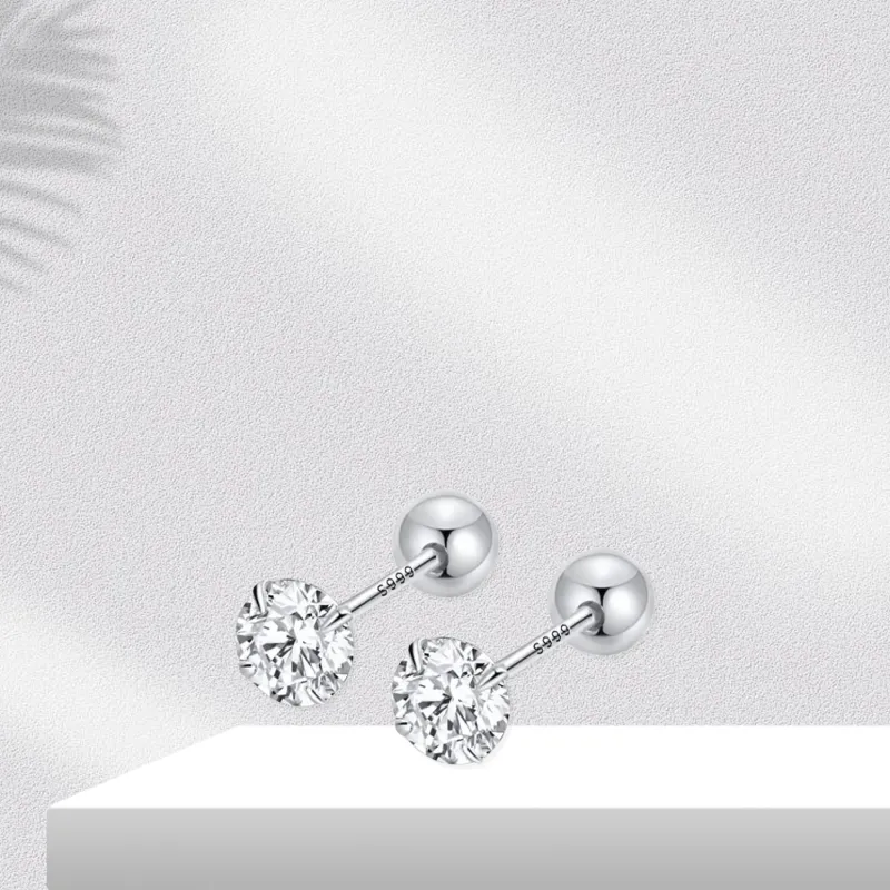 BTOE 999 Fine Silver Stud Earrings Women's-2