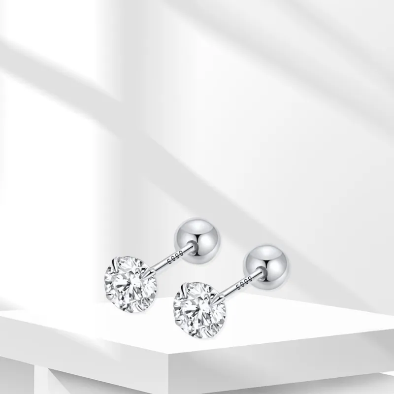 BTOE 999 Fine Silver Stud Earrings Women's-5