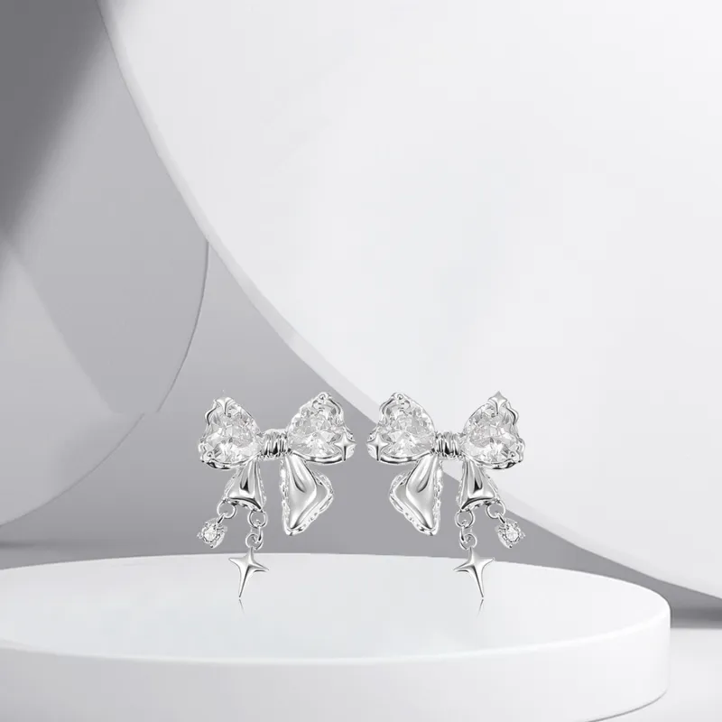 BTOE 925 Sterling Silver Stud Earrings Women's-5